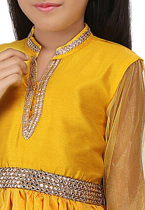 Plain Net Gown in Yellow