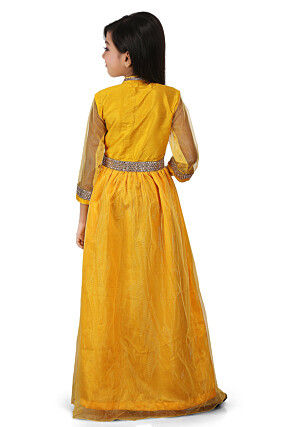 Plain Net Gown in Yellow