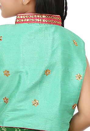 Bandhej Georgette Circular Lehenga in Green