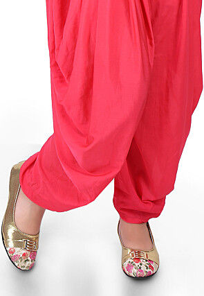 Embroidered Velvet Top with Dhoti Pant in Black