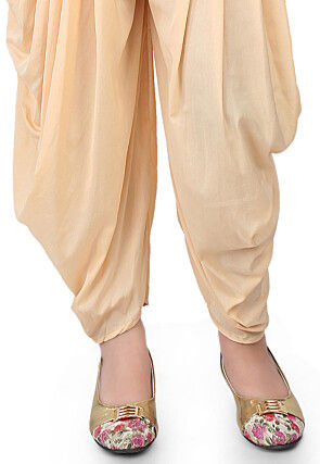 Embroidered Velvet and Net Top with Dhoti Pant in Red