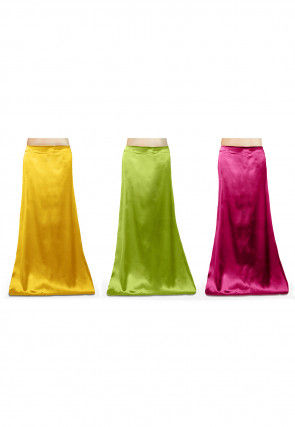 Yellow - Satin - Indian Petticoats: Buy Saree Petticoats Online from  Largest Color Range