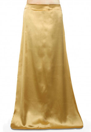 Plain Satin Readymade Petticoat in Beige
