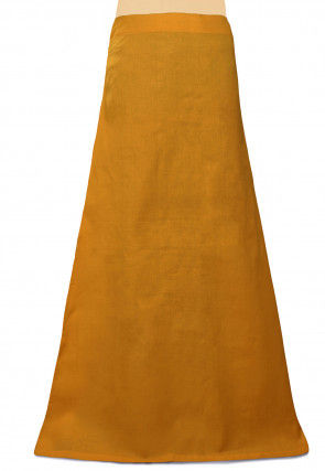Plain Cotton Readymade Petticoat in Mustard