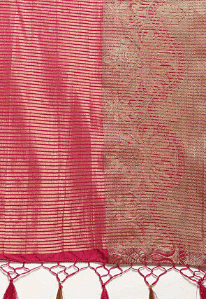 Woven Bangalore Silk Saree in Dark Yellow