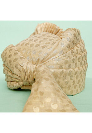 Woven Art Chanderi Silk Kids Turban in Beige