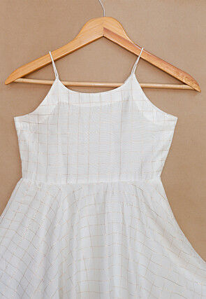 Woven Chanderi Silk Tunic Set in Off White