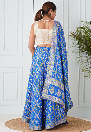 Woven Art Silk Dupatta in Turquoise