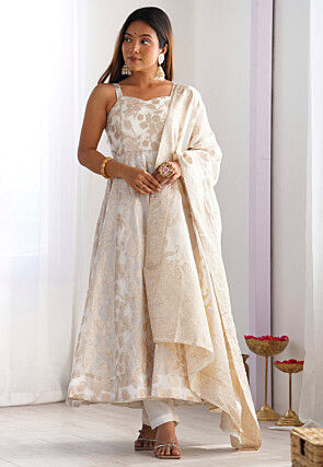 Buy White Anarkali Salwar Suits Online | Latest Designs & Looks