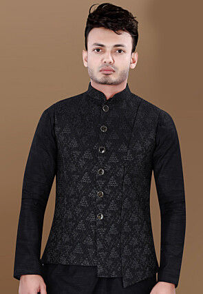 Page 2 Black Nehru Jackets Ethnic Wear for Men Buy Latest Indian Outfits for Men Online Utsav Fashion