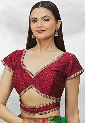 Jacquard - Party - Readymade Saree Blouse Designs Online: Buy