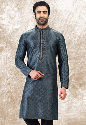 Buy Latest Indian Grey Kurta for Men Online | Utsav Fashion