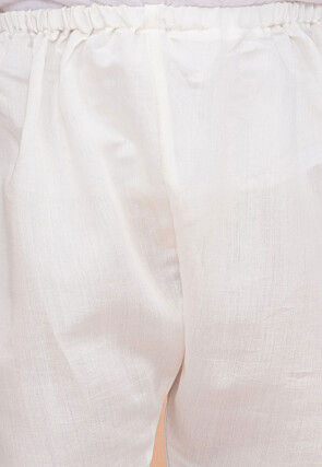 Woven Art Silk Jacquard Kurta Set in Purple