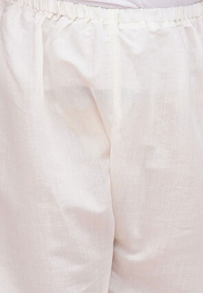 Woven Art Silk Jacquard Kurta Set in Red