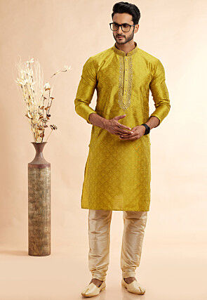 Kurta pajama yellow colour best sale