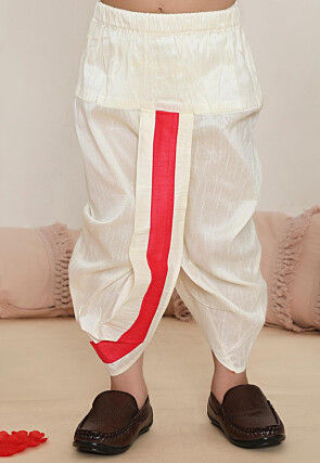 Woven Art Silk Jacquard Kurta Set in Yellow