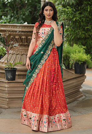 Orange Wedding Lehenga and Ghagra Choli Buy Latest Designs Online Utsav Fashion