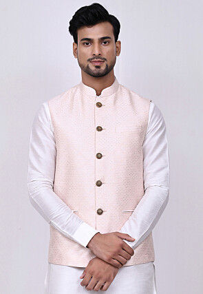 Light pink nehru jacket 2025