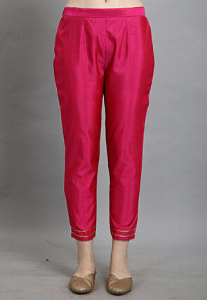 Woven Art Silk Jacquard Pakistani Suit in Pink