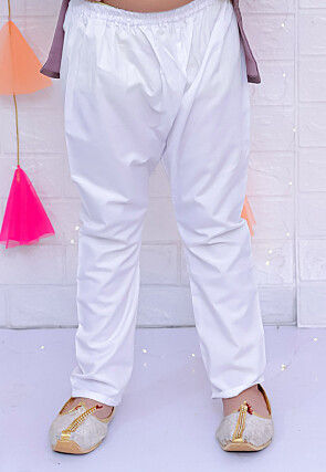 Woven Art Silk Kurta Set in Dusty Purple