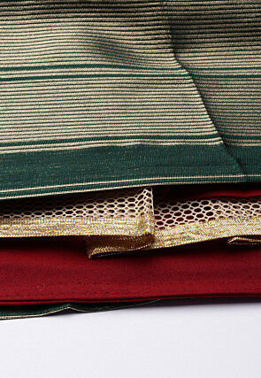 Woven Art Silk Lehenga in Maroon