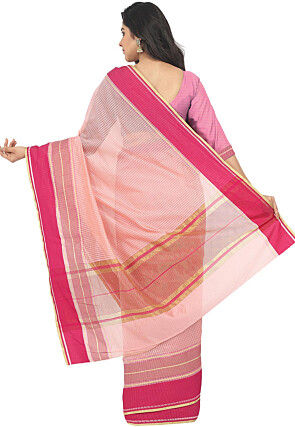 Woven Art Silk Saree in Baby Pink