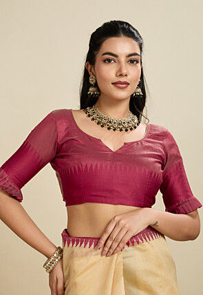 Woven Art Silk Saree in Beige