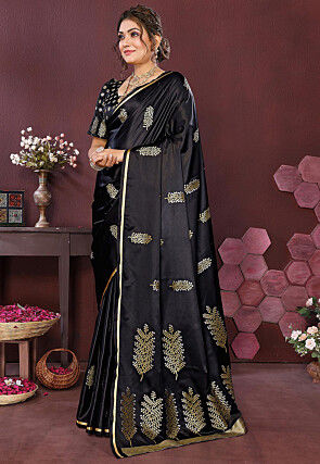 Woven Art Silk Saree in Black