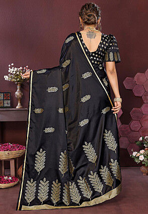 Woven Art Silk Saree in Black
