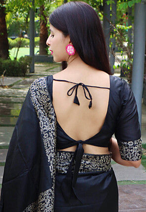 Woven Art Silk Saree in Black