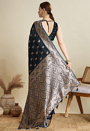 Woven Art Silk Saree in Black