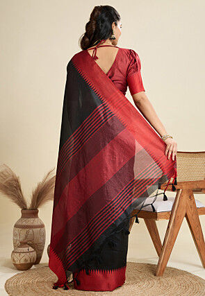 Woven Art Silk Saree in Black
