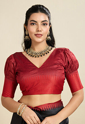 Woven Art Silk Saree in Black