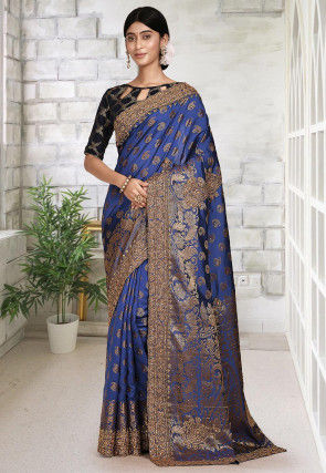 Woven Art Silk Saree in Blue