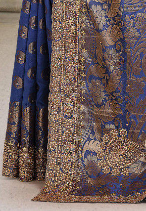 Woven Art Silk Saree in Blue
