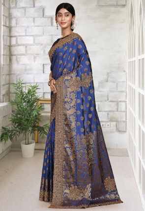 Woven Art Silk Saree in Blue