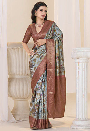 Woven Art Silk Saree in Blue