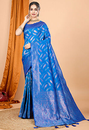 Woven Art Silk Saree in Blue