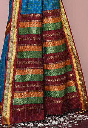 Woven Art Silk Saree in Blue