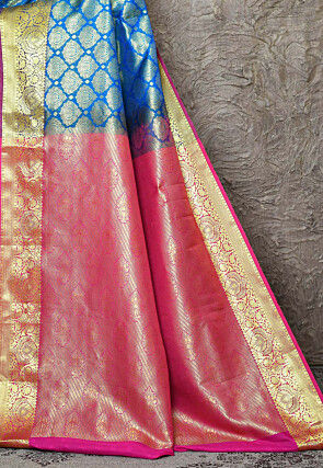 Woven Art Silk Saree in Blue