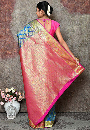 Woven Art Silk Saree in Blue