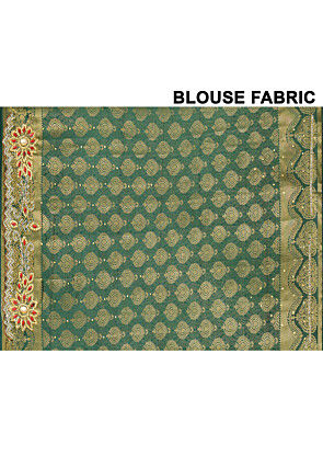 Woven Art Silk Saree in Dusty Green