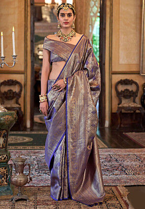 Woven Art Silk Saree in Fuchsia