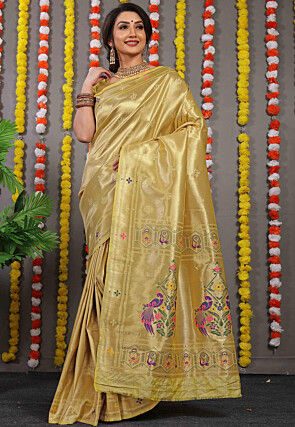 Paithani Silk Saree in Golden