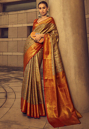 Kanchipuram Pure Silk Saree in Golden