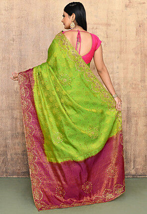 Woven Art Silk Saree in Green