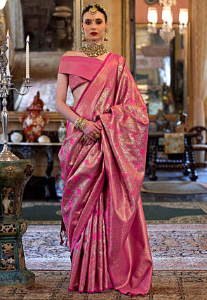 Woven Art Silk Saree in Green