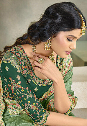 Woven Art Silk Jacquard Saree in Light Green