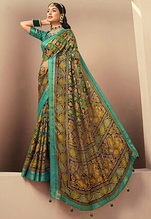 Woven Art Silk Saree in Multicolor