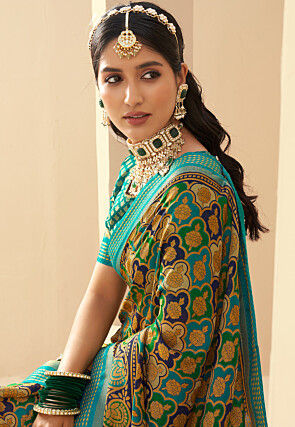 Woven Art Silk Saree in Multicolor